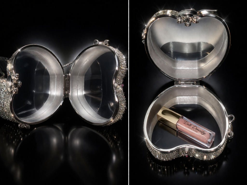 Crimson Crown glass lipstick purse