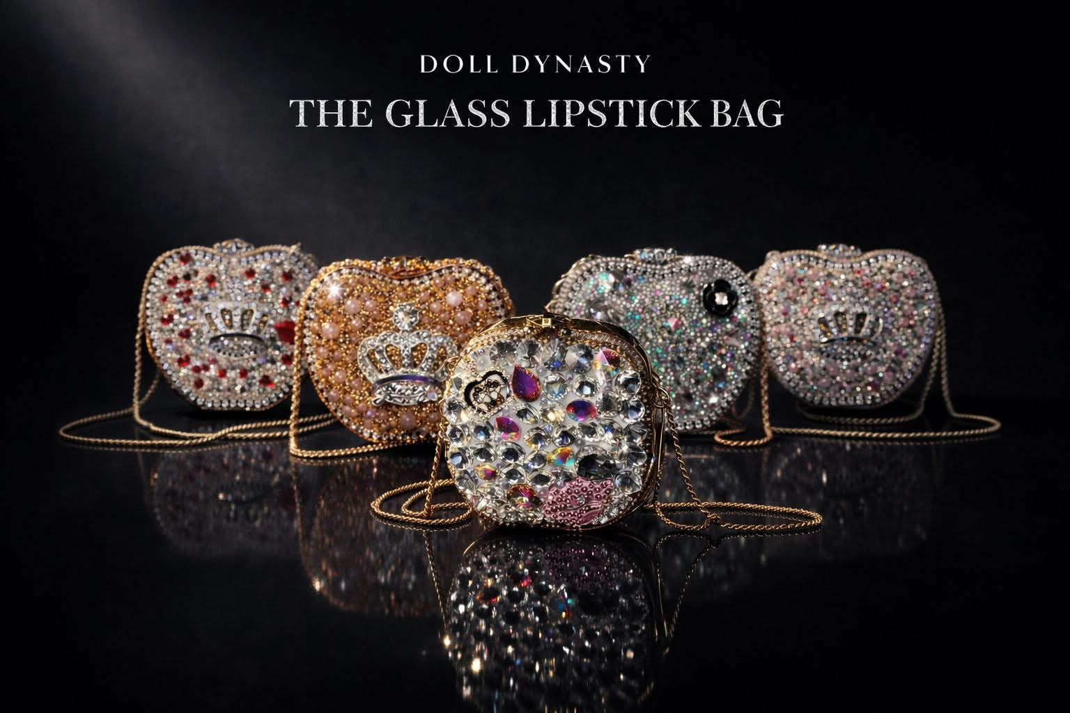 Crimson Crown glass lipstick purse